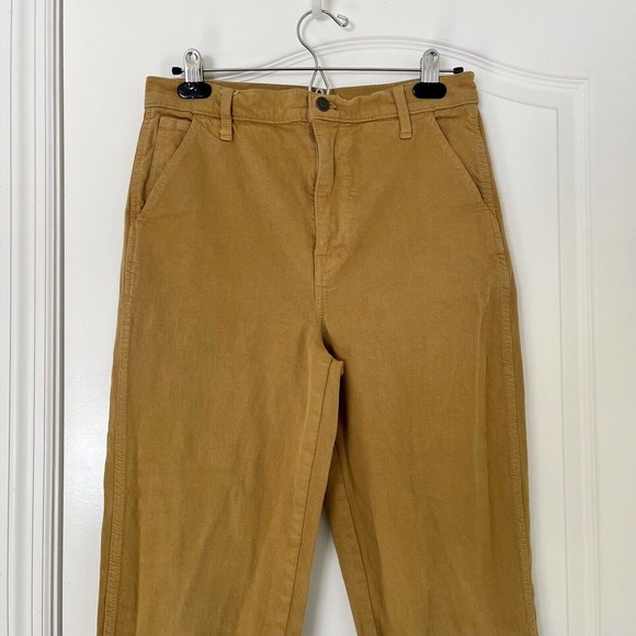Madewell Classic Straight Leg Crop Pants 28 Mustard Yellow Retro High Rise - Picture 4 of 6